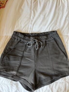 Abercrombie & Fitch Charcoal Gray Drawstring Athletic Shorts- MEDIUM